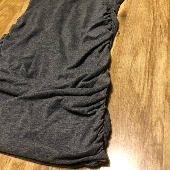ATHLETA Womens Medium Heathered Grey Sleeveless Ruched Side Dress Built-in Bra - Picture 3 of 10